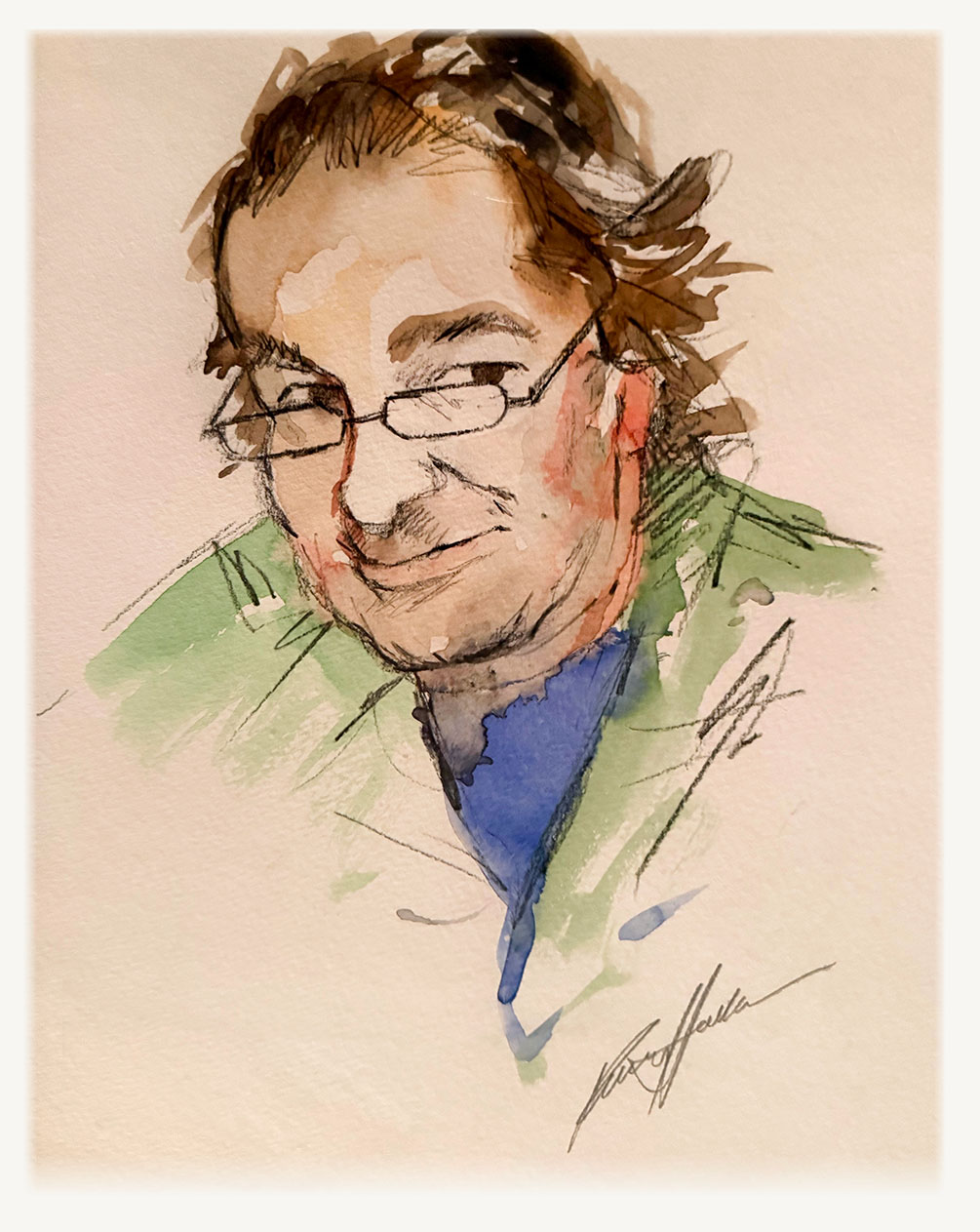 Portrait of Jack Hobson-Dupont by Nantucket artist Kerry Hallam