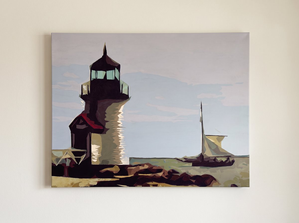 Hoisting the Gaff canvas print hung unframed on a warm white wall